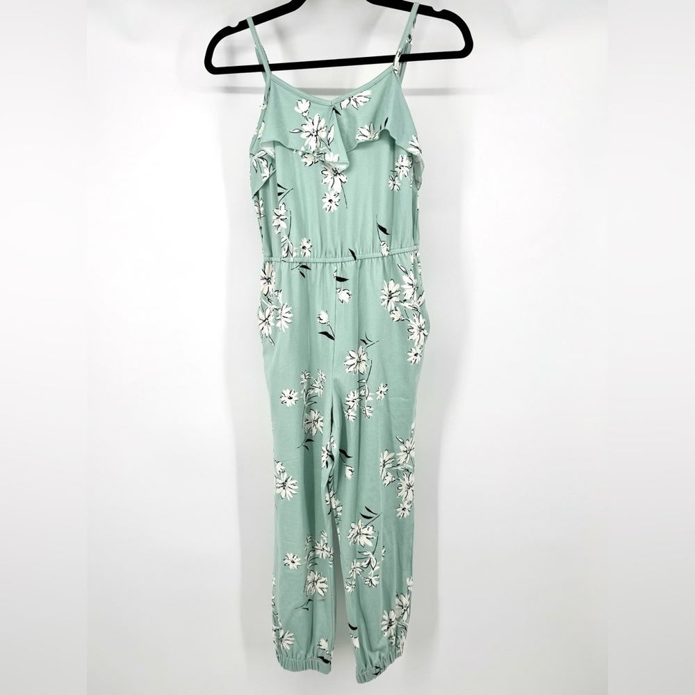 Love Glam Girl Daisy Floral Mint Green Jumpsuit with Pockets
